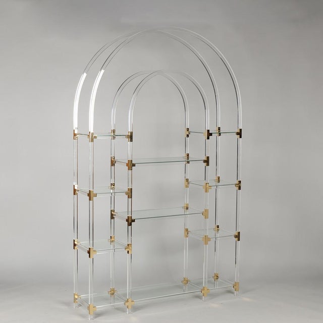 Metal Vintage Acrylic Glass Shelf by Charles Hollis Jones, 1970s For Sale - Image 7 of 7