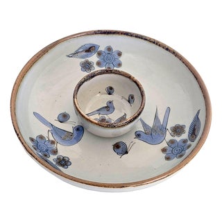 1970s Tonalá Mexico Ceramic Chip and Dip Bowls Designed by Ken Edwards, 2 Pieces For Sale