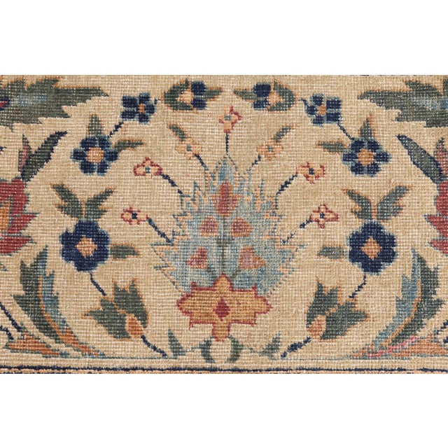 Authentic Indian Botanic Handmade wool Rug For Sale - Image 4 of 14