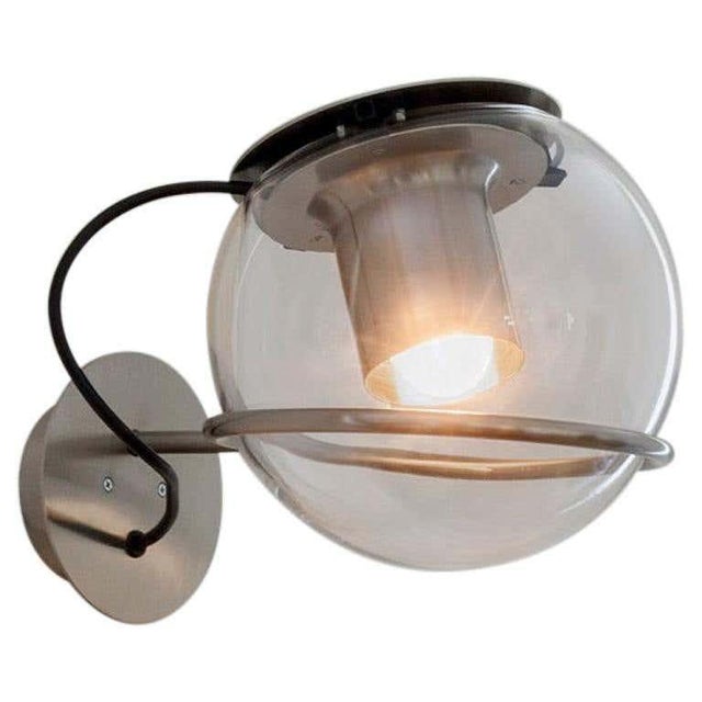 Not Yet Made - Made To Order The Globe Wall Lamp in Transparent Blown Glass by Joe Colombo for Oluce For Sale - Image 5 of 8