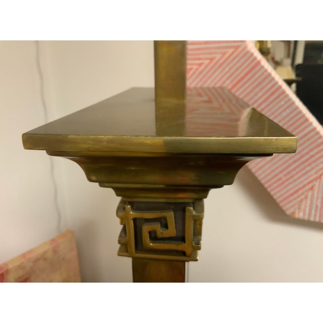 20th Century Greek Revival Bronze Column Table Lamp For Sale - Image 14 of 16