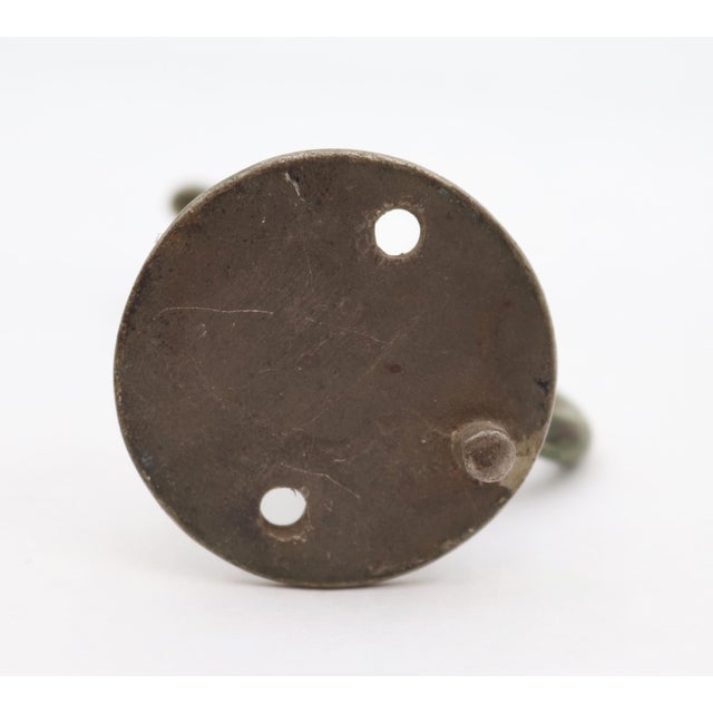 Vintage Nickel Plated Brass Door Stopper Hook For Sale - Image 6 of 6