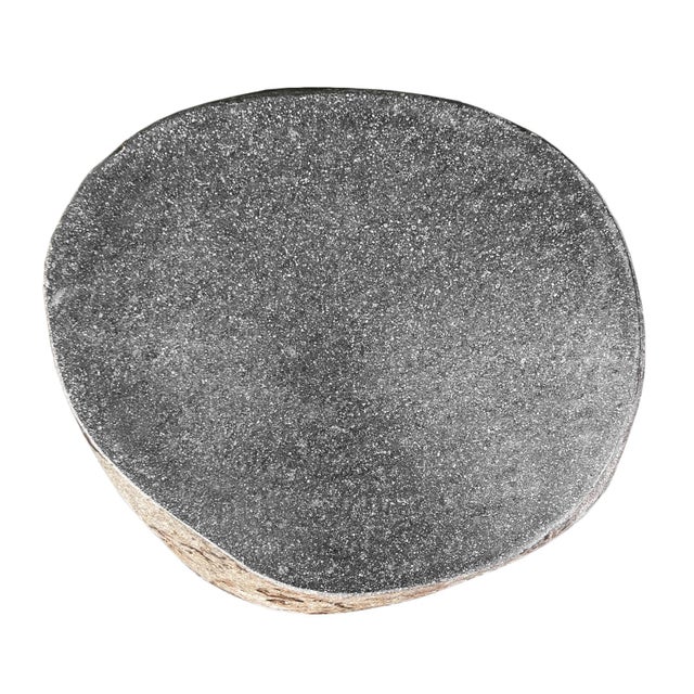 Contemporary Outdoor Boulder Rustic Vintage Stool Side Table For Sale - Image 3 of 4