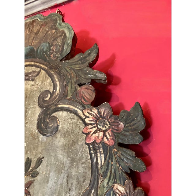 18th Century Venetian Polychrome and Mecca Lacquered Wooden Wall Sconces, Set of 2 For Sale - Image 9 of 15