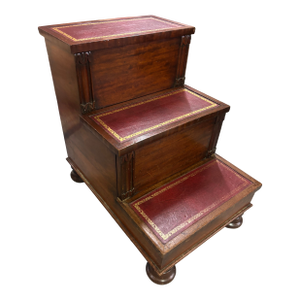 English Regency Mahogany Bed Steps, Circa 1820-30.