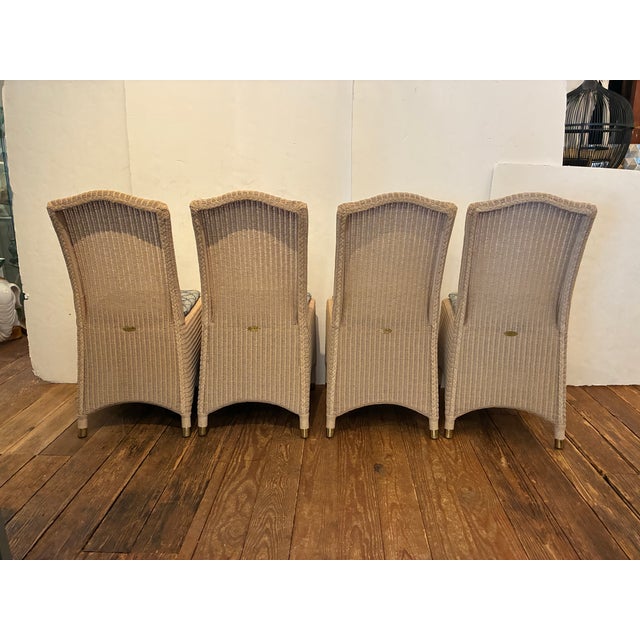 Lloyd Loom Woven Dining Chairs With Custom Kravet Cushions-Set of 4 For Sale - Image 10 of 18