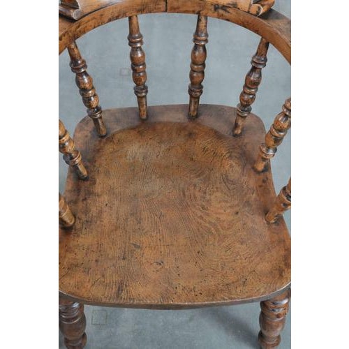 Set of 2 Antique English Captain Chairs/ Side Chairs/ Office Chairs from the Early 19th Century, Set of x For Sale - Image 6 of 16