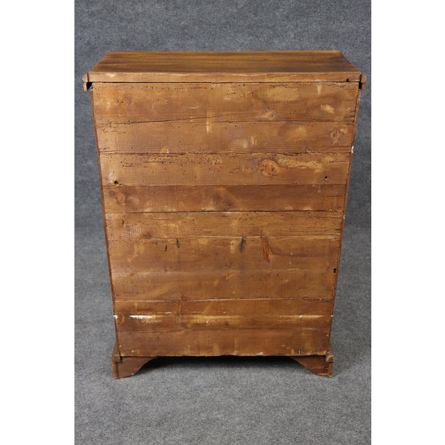 Late 19th Century Italian Provincial Walnut Four Drawer Chest Nightstand For Sale - Image 9 of 10