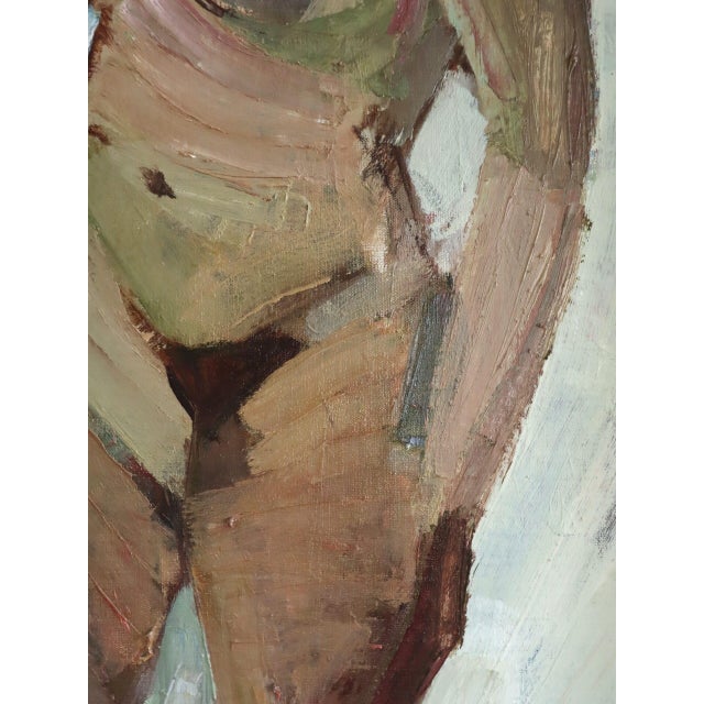 1957 Mid-Century Modern 'Nude in Soft Light' Swedish Original Abstract Figurative Oil Painting, Framed For Sale - Image 11 of 12