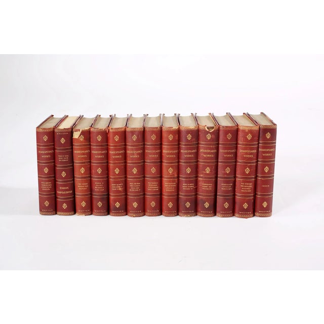 Collection Leather Bound Library Book Set Thirteen For Sale - Image 9 of 9