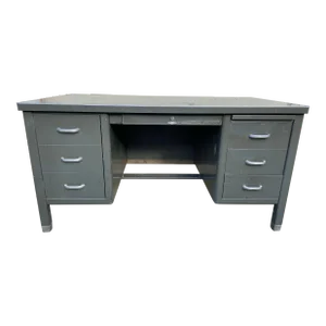 1940s Vintage Mid Century Modern Metal Tanker Desk