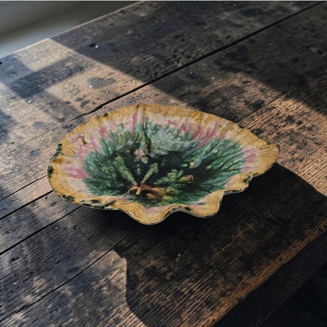 Griffin, Smith & Hill Etruscan Majolica Begonia pattern leaf plate produced in Phoenixville, Pennsylvania, during the...