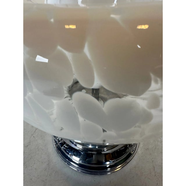 Silver Murano Glass Table Lamp attributed to Mazzega, 1970s For Sale - Image 8 of 12