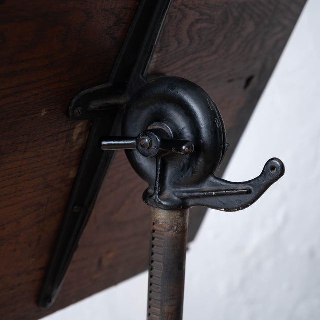 Keuffel & Esser Cast Iron & Oak Drafting Table, 1920s For Sale - Image 14 of 16