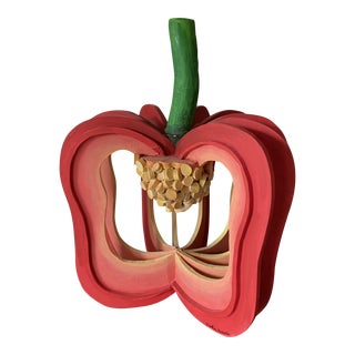1970s Pop Art Wood Hand Carved Sculptural Pepper For Sale