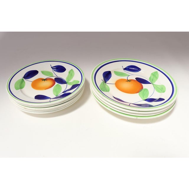 Mid-Century Modern Set of Nine Vintage Italian "Orange" Fruit Motif Plates by Richard Ginori For Sale - Image 3 of 18