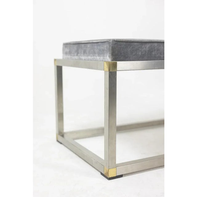 Bench in Gold and Silver Metal, 1970s For Sale - Image 4 of 8