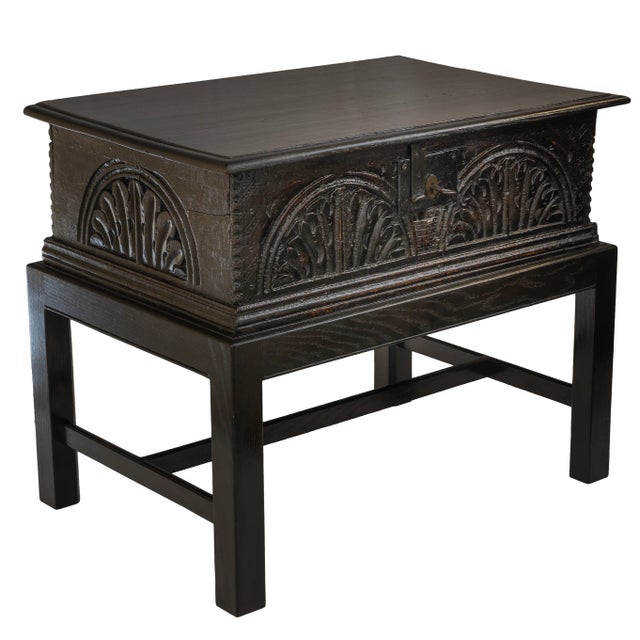 18th Century Oak Bible Box on Custom Stand For Sale - Image 4 of 5