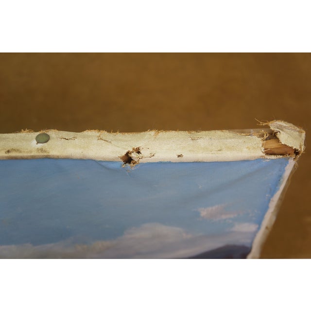 Vintage v Blanch Costa Brava Spanish Coastal Seascape Oil Painting 37" For Sale - Image 11 of 12