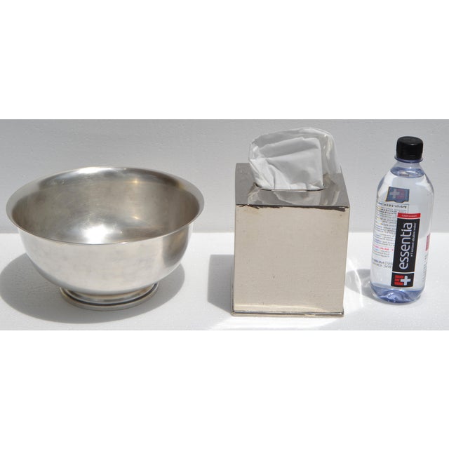 Mid 20th Century Art Deco Fisher Silversmiths Company Silver Plate Bowl Paul Revere For Sale - Image 15 of 16