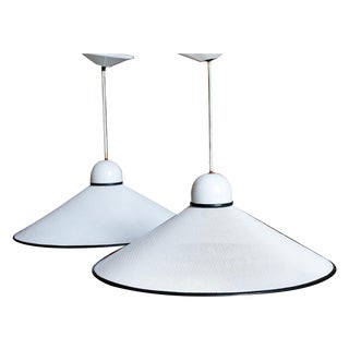 Vintage Ron Rezek Perforated Pendant Lamps - Pair For Sale