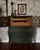 Gothic 1960s Century French Provincial Bombé Highboy — Hand Finished Forest Green, Bronze, Skull & Rose Damask Interior For Sale - Image 3 of 8