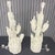 1990s Hand Carved Wood Cactus Lamps Finished in White Plaster - A Pair For Sale - Image 4 of 7