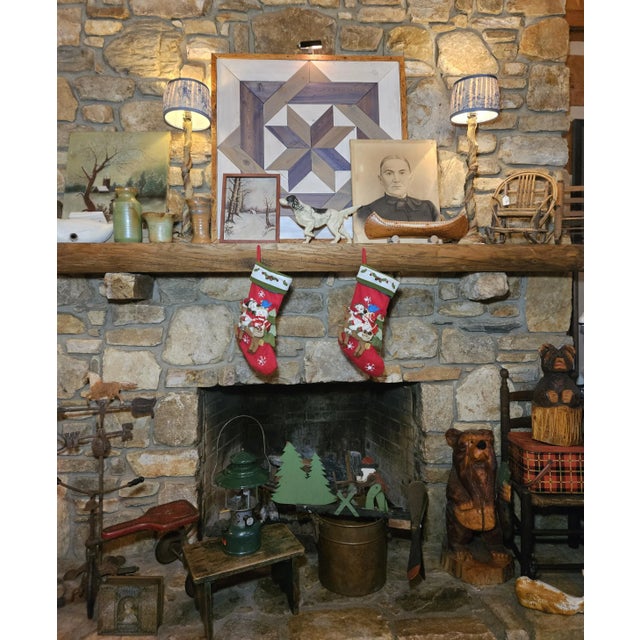 Fabulous and festive set of 2 Christmas stockings to decorate your fireplace. They show " Mr. and Mrs. Snowman "in a plush...
