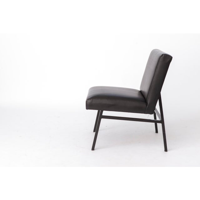 Vintage Lounge Chair in Black Faux Leather from Stol Kamnik, Slovenia, 1960s For Sale - Image 4 of 9