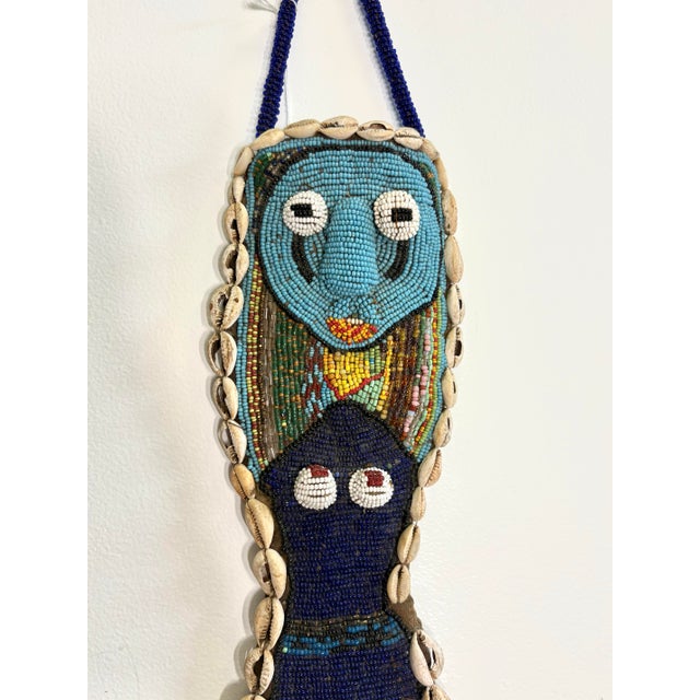 Mid 20th Century Vintage Yoruba Beaded Wall Hanging With Cowrie Shells (Diviner's Panel) For Sale - Image 5 of 7