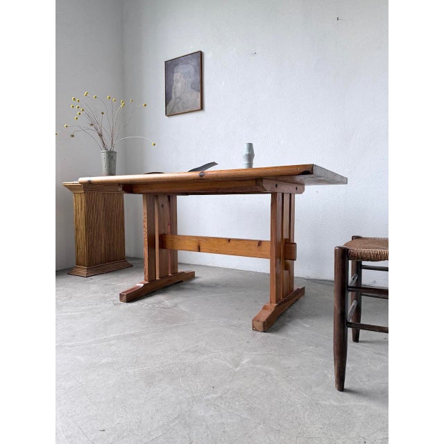 Wood Vintage Dining Table in Pine, 1960s For Sale - Image 7 of 18