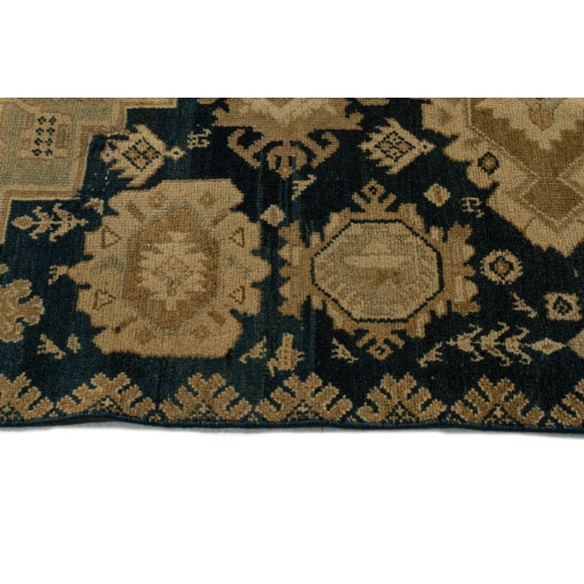 Textile Antique Circa 1920 Blue Malayer Hand Knotted Rug 2'8 X 6'10 For Sale - Image 7 of 12