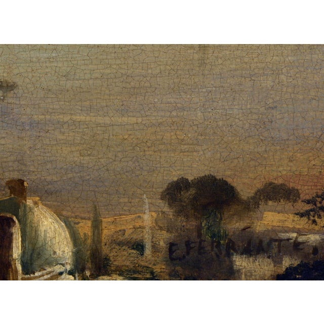 1990s Ettore Ferrante, View of Mount Vesuvius, 19th Century, Oil on Canvas, Framed For Sale - Image 5 of 7