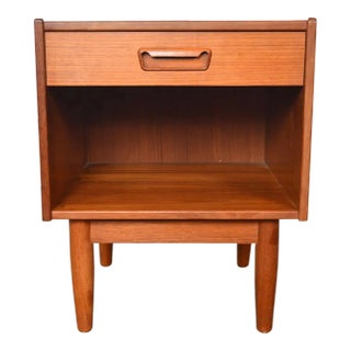 Mid 20th Century Single Drawer Teak Nightstand by Gunnar Nielsen For Sale