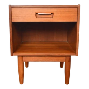 Mid 20th Century Single Drawer Teak Nightstand by Gunnar Nielsen