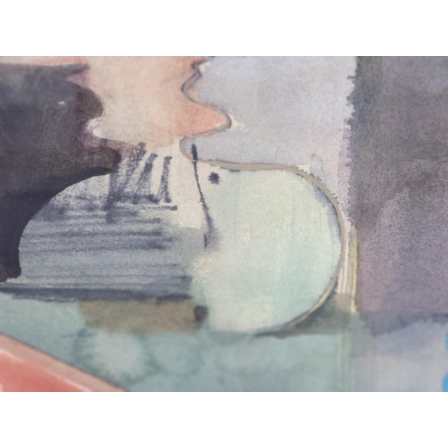 1970s Abstract Watercolor Painting by Bruce Ertle Dated 1979 For Sale - Image 5 of 11