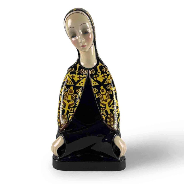 Brown Art Deco Female Bust by Elena Scavini for Lenci, 1933 For Sale - Image 8 of 8