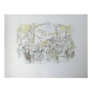 Leonard Tsuguharu Foujita, Garden Party, 1952, Lithograph For Sale