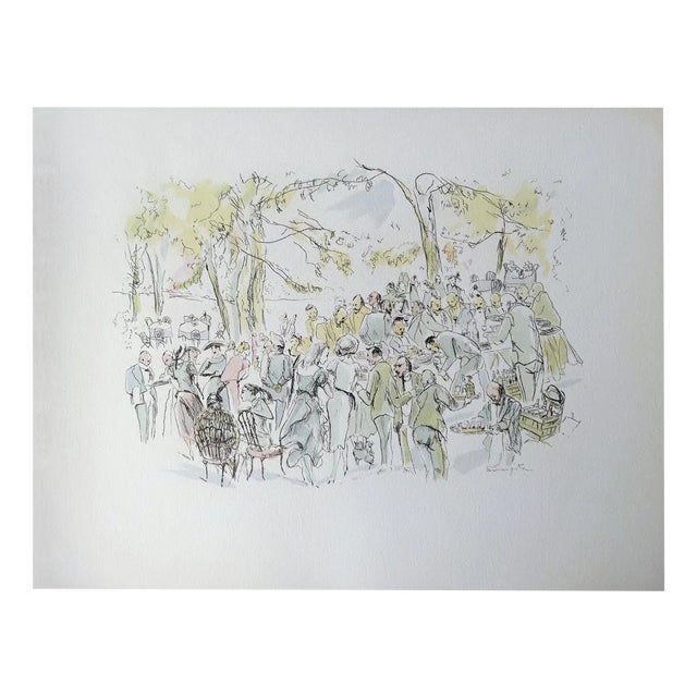 Leonard Tsuguharu Foujita, Garden Party, 1952, Lithograph For Sale