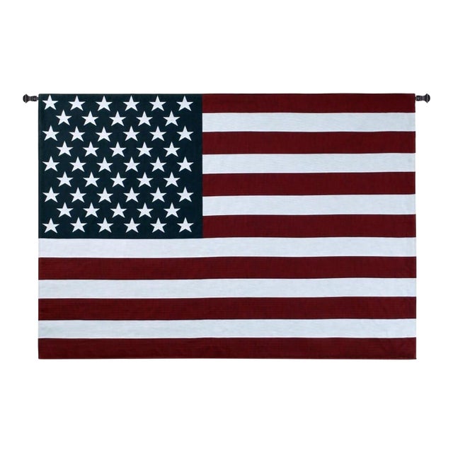 Stars & Stripes Loom Woven Tapestry - 95 X 134 Cm (3'1" X 4'5") - Requires Rod Size 3 For Sale
