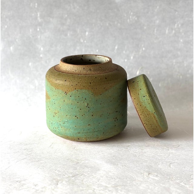 Ceramic Vintage Stoneware Art Pottery Covered Jar Handmade by Gerry Williams For Sale - Image 7 of 12