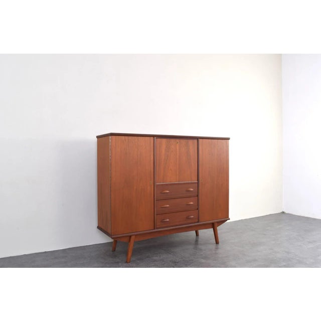 Brown Mid-Century Danish Teak Highboard, 1960s For Sale - Image 8 of 18