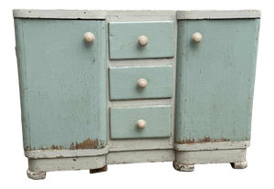 Vintage Hand-Painted Wood Cabinet