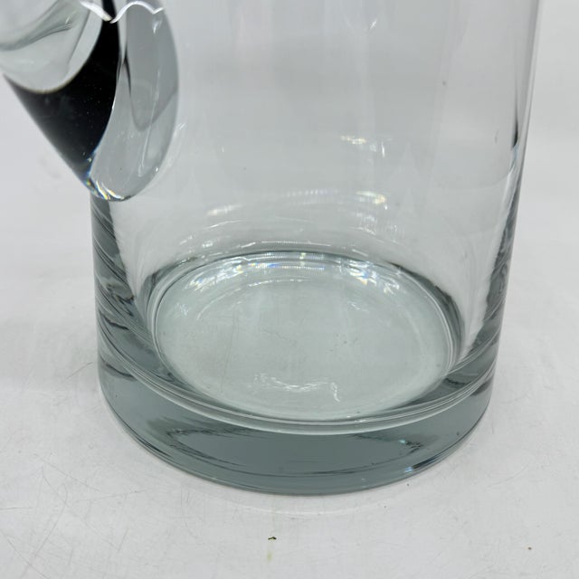 Vintage MCM Hand Blown Clear Glass Pitcher For Sale In New York - Image 6 of 7