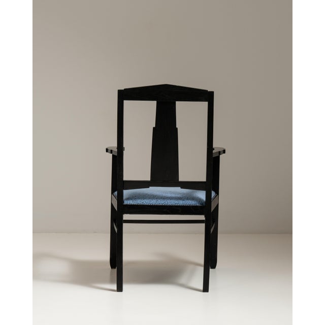 1920s French Black Arts and Crafts Upholstered Armchair For Sale In Greensboro - Image 6 of 15