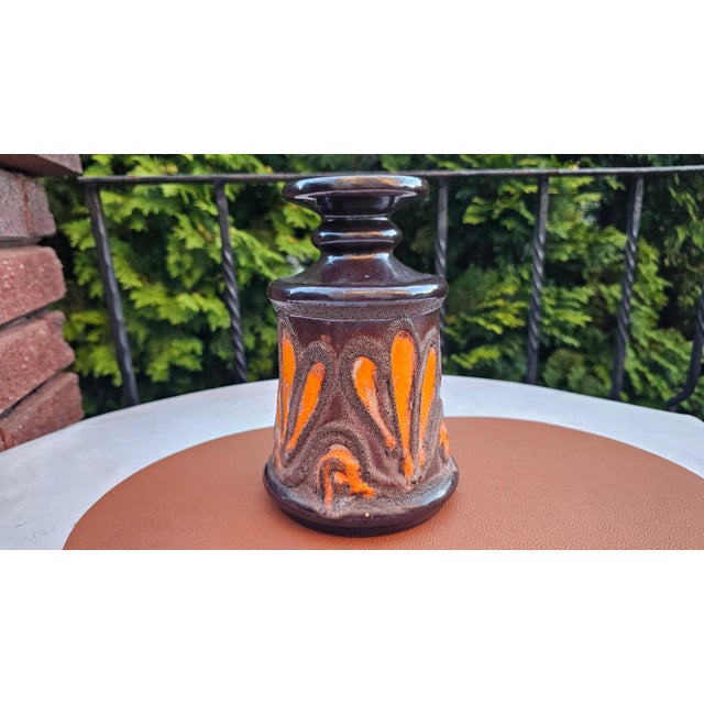 Vintage German Ceramic Vase in Fat Lava from Scheurich, 1960s For Sale - Image 3 of 9