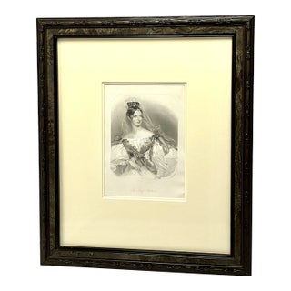 Mid 1800s Original Copper Engraving the Lady Adeline For Sale