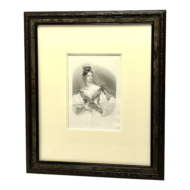 Mid 1800s Original Copper Engraving the Lady Adeline For Sale