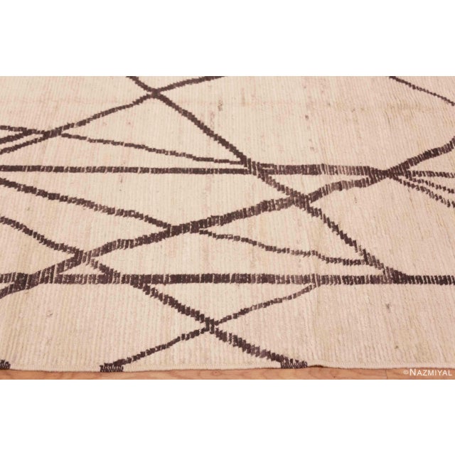 2020s Modern Contemporary Ivory Color Geometric Design Room Size Area Rug For Sale - Image 5 of 6