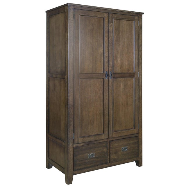 Mission 2 Door / 2 Drawer Armoire Walnut For Sale In Chicago - Image 6 of 11